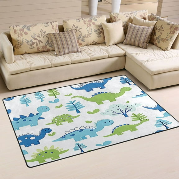 Carpet Mat with Memory Foam Ultra-Soft and Non-Slip Area Rug 60"x39" Adorable Ccartoon Dinosaur