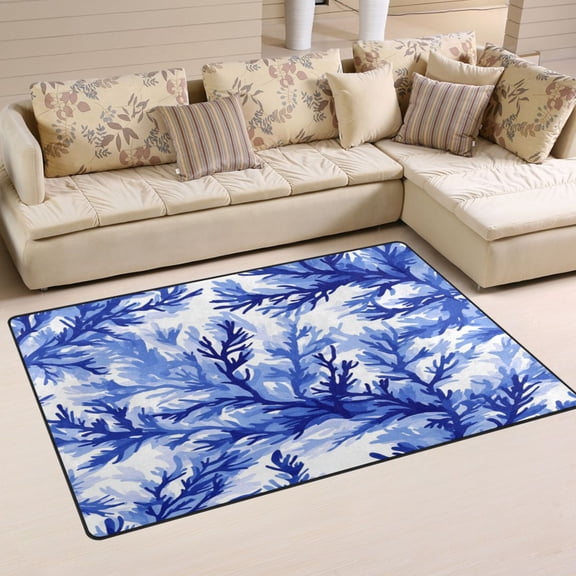 Carpet Mat with Memory Foam Ultra-Soft and Non-Slip Area Rug 60"x39" Blue Pine Boughs