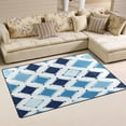 thumbnail image 1 of Carpet Mat with Memory Foam Ultra-Soft and Non-Slip Area Rug 60"x39" Blue and White Argyle Squares, 1 of 7