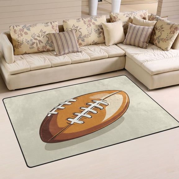 Carpet Mat with Memory Foam Ultra-Soft and Non-Slip Area Rug 60"x39" Cartoon American Football