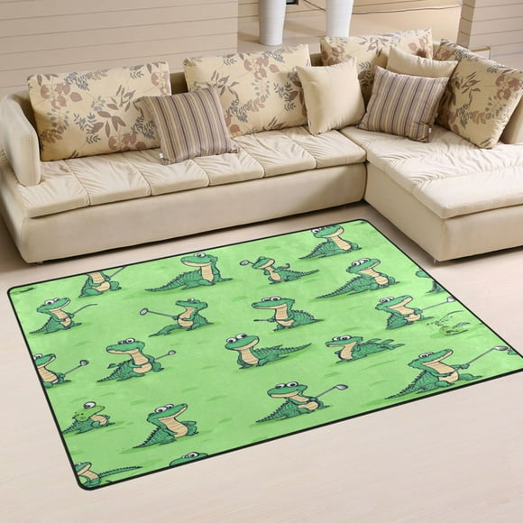 Carpet Mat with Memory Foam Ultra-Soft and Non-Slip Area Rug 60"x39" Cute Cartoon Alligator