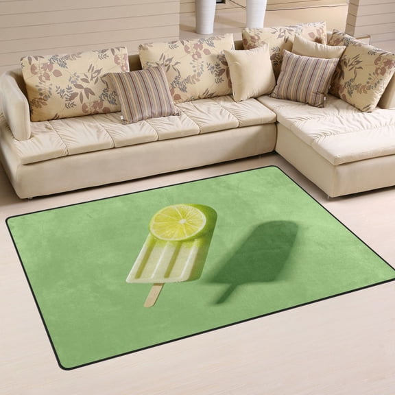 Carpet Mat with Memory Foam Ultra-Soft and Non-Slip Area Rug 60"x39" Lemon and Lime Popsicle