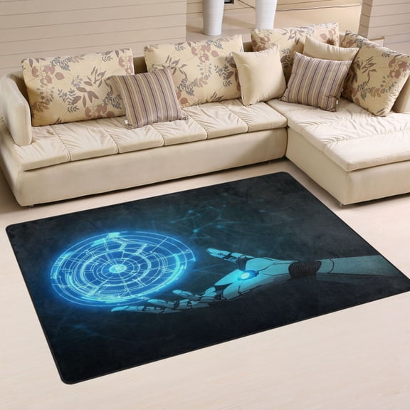 Carpet Mat with Memory Foam Ultra-Soft and Non-Slip Area Rug 60"x39" Robot Hand