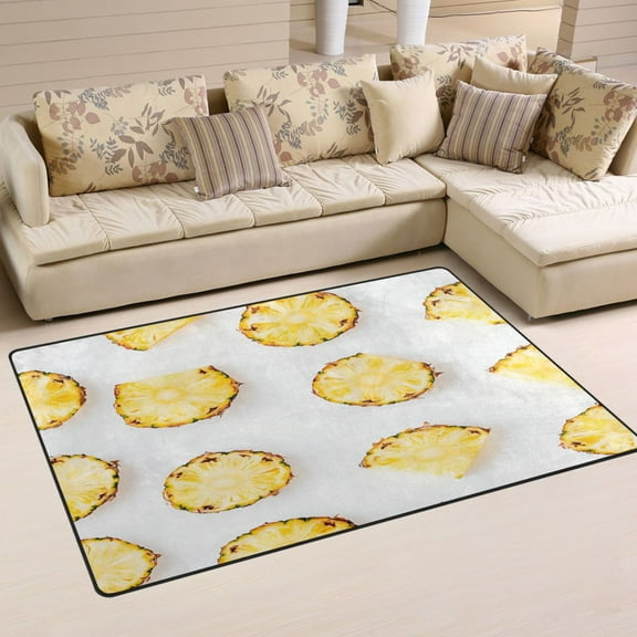 Carpet Mat with Memory Foam Ultra-Soft and Non-Slip Area Rug 60"x39" Sliced Pineapple