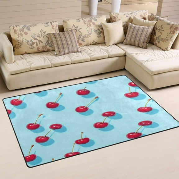 Carpet Mat with Memory Foam Ultra-Soft and Non-Slip Area Rug 60"x39" Small Cherry