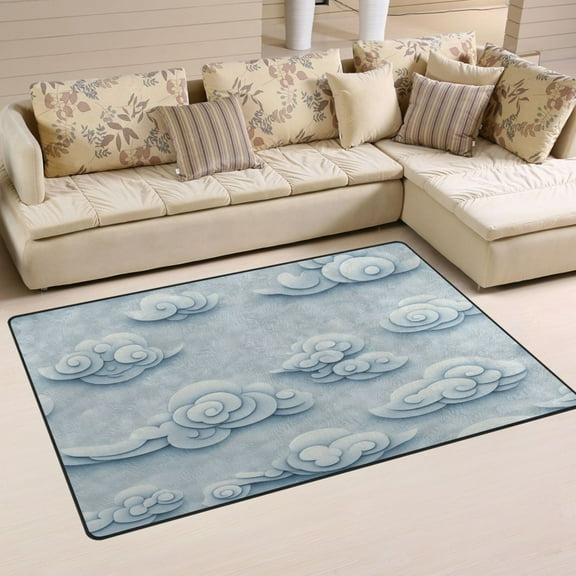 Carpet Mat with Memory Foam Ultra-Soft and Non-Slip Area Rug 60"x39" The Clouds Pattern