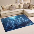 thumbnail image 1 of Carpet Mat with Memory Foam Ultra-Soft and Non-Slip Area Rug 60"x39" Three Blue Wolves, 1 of 7