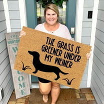 Carpet Polyester Carpet Funny Dog Language Mat: "Grass Grows Better Under My Dog'S Watering" Mat