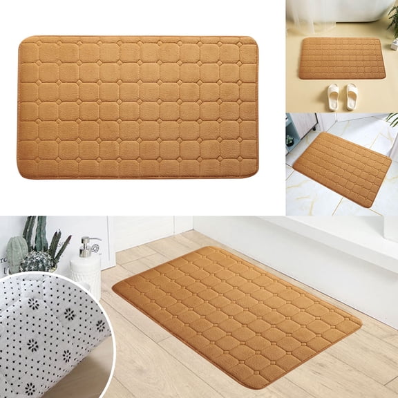 Carpet Polyester Carpet Memory Cotton Outdoor Indoor And Outdoor Bathroom Kitchen Carpet Floor Mat Grid 60X40Cm Khaki Color