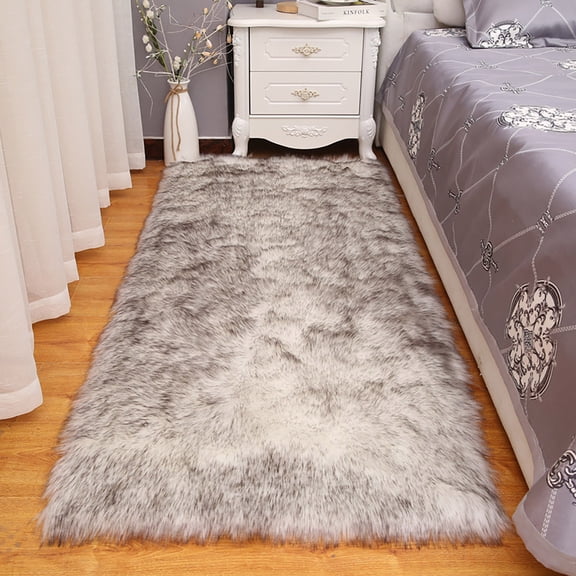 Carpet Polyester Carpet Thick Plush Carpet In Dark Gray