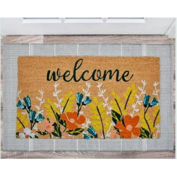 Carpet Polyester Carpet Welcome Mats With Spring And Summer Plant Patterns