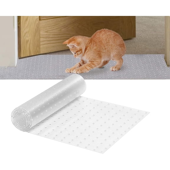 Carpet Protector for Pets 15.7in*3.6FT Cat Scratch Carpet Protector Mat for Doorway, Clear Plastic Runners with Spikes to Protect Rug Anti Scratch Under Door Guard