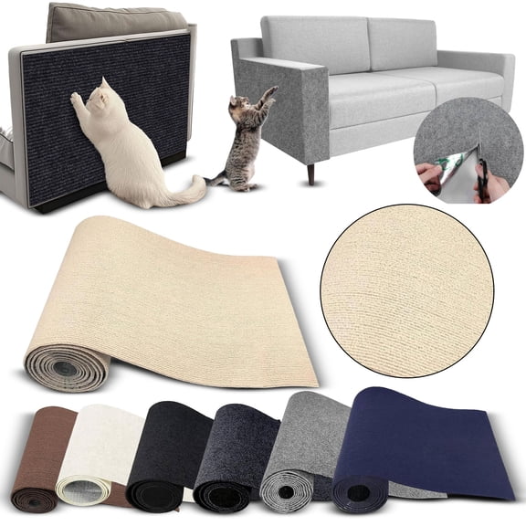 Carpet Protector for Cats & Dogs, Doorway Mat, Heavy Duty Anti Scratch Threshold Protector, Non-Slip Pet Damage Guard(Khaki S)