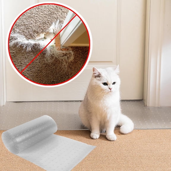 Carpet Protector for Pets 9.84 ft x 11.8 in Transparent Anti Scratch Doorway Mat