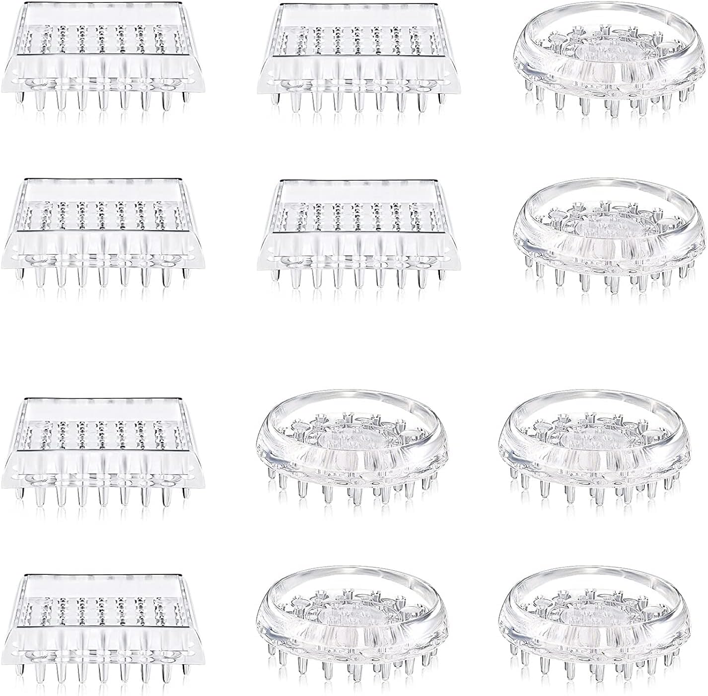 Carpet Protectors Spiked Caster Cups Transparent Plastic Furniture