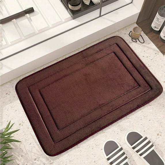 Carpet Quick-drying Coral Velvet Door Mat Slip-free Water Absorbent Foam Bath Mat