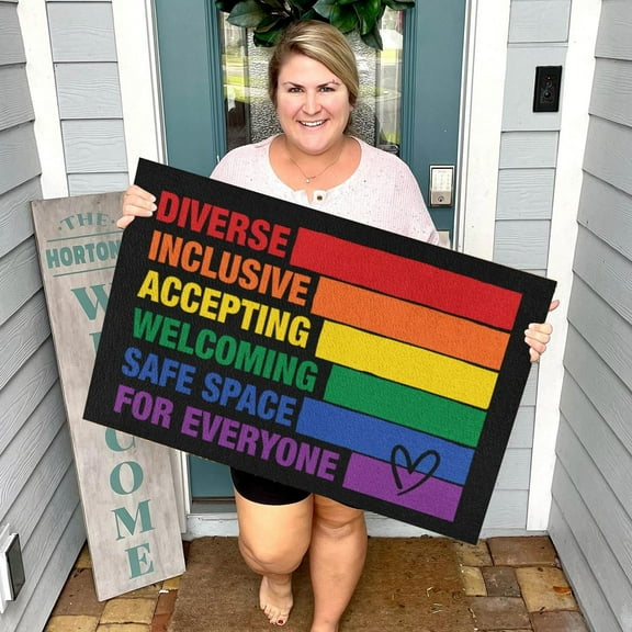 Carpet,Rainbow Praises People, Encourages Confidence, Words, Floor Mats