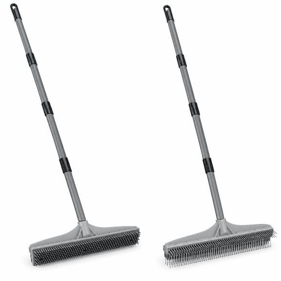 Carpet Rake, 2-in-1 Nylon Carpet Brush & Pet Hair Rake