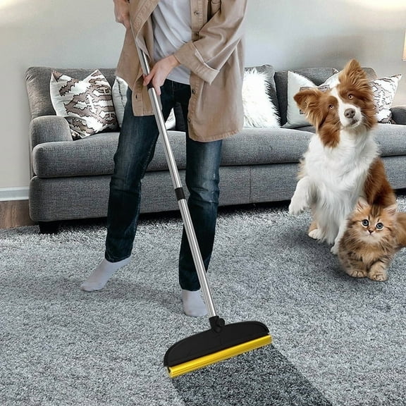 Carpet Rake for Dog Hair Remover: 2 in 1 Reusable Pet Hair Remover  Adjustable Long Handle Carpet Removal Tool for Dog Cat Human Hair  Carpet Scrape Cleaning for Rug Couch Bed