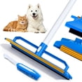 thumbnail image 1 of Carpet Rake for Pet Hair Removal - 2 in 1 Rubber Broom with 1 Silicone Brush, 60" Adjustable Long Handle, Cat Dog Carpet Scraper, 1 of 8