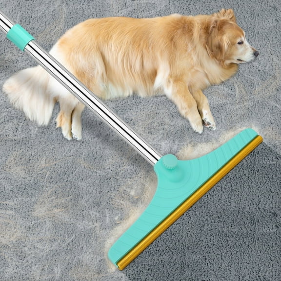 Carpet Rake for Pet Hair Removal, 60” Reusable Cat Dog Hair Remover with Long Handle Advanced Lint Remover Scraper for Carpets, Rugs, Mats, Couch