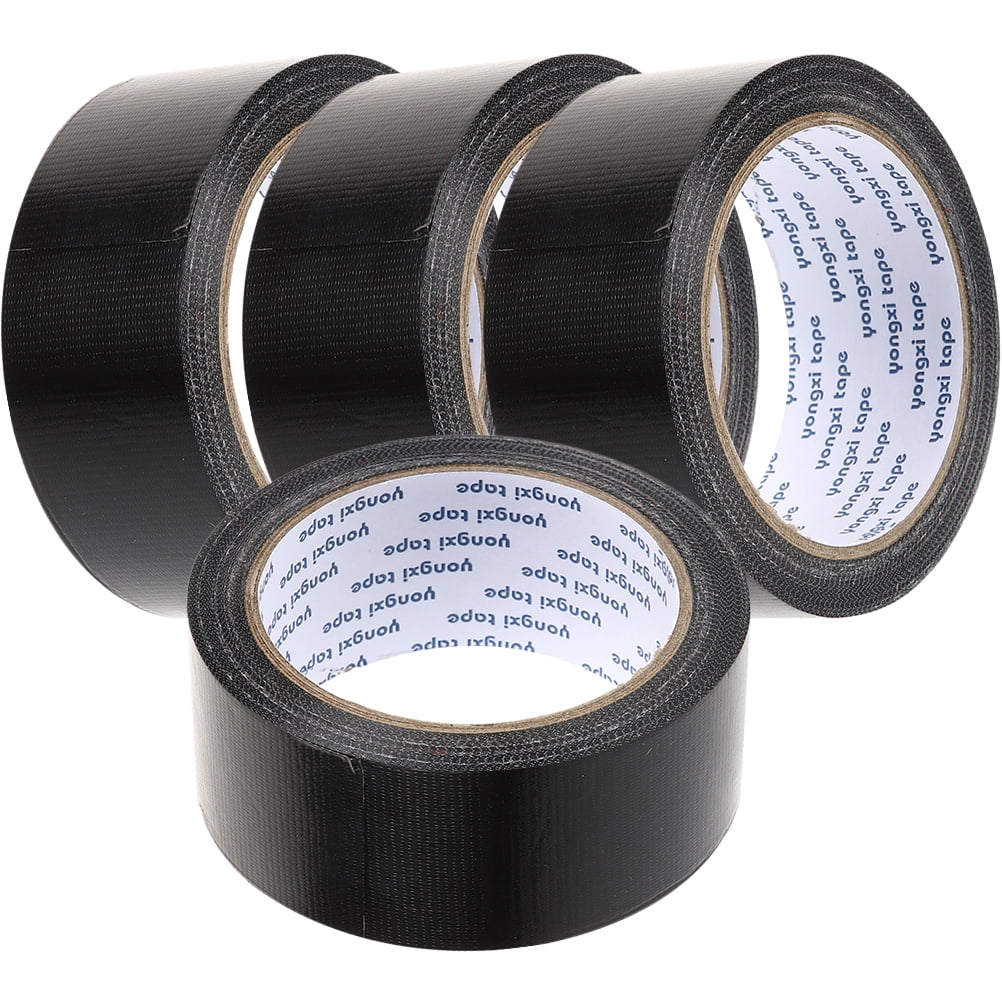 Carpet Repair Tape Black Duct for Decorate 4 Rolls Wedding Polyethylene and Gauze Fiber