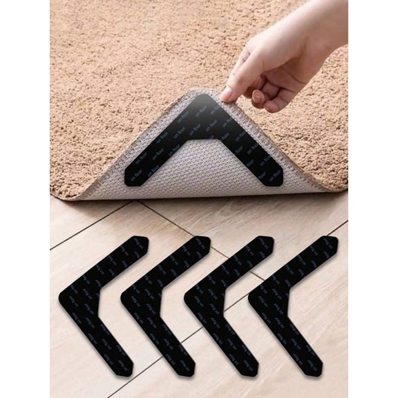 Carpet Rug Anti-Slip Fixation Tape, PU Washable Residue-Free Reusable Carpet Tape, Washable Fixation Sticker 16psc