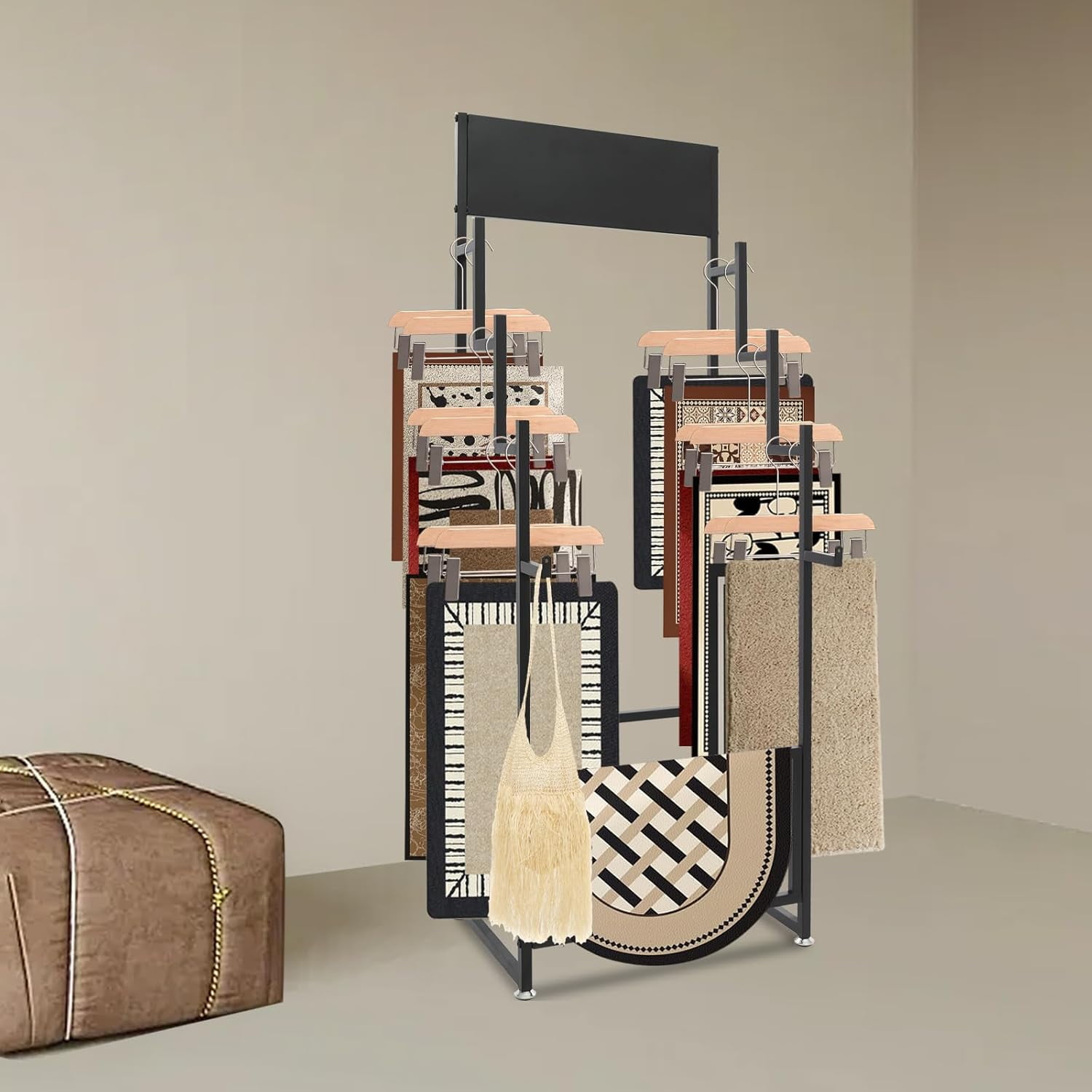 Carpet Sample Display Racks, Floor Standing Metal Carpet Scarf Display ...