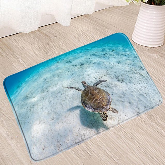 Carpet Sea Turtle Bath Mat Ocean Animal Doormat Flannel Fabric