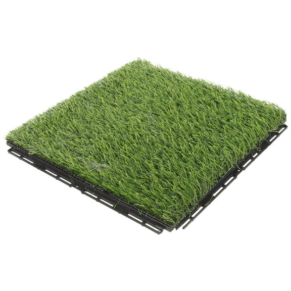 HEALEEP Artificial Lawn Mat PP Square Realistic Fake Grass for Bar Wall 1Set 11.8X11.8in