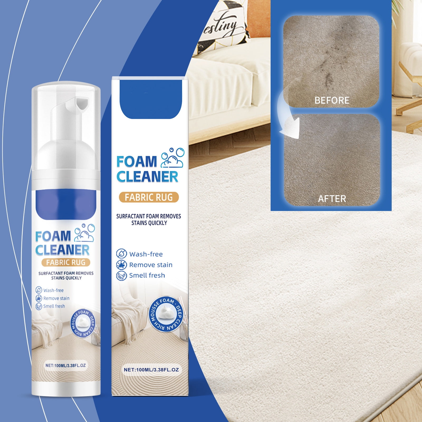 Carpet Stain Remover and Spot Treatment for Oil, Grease, Urine, Wine