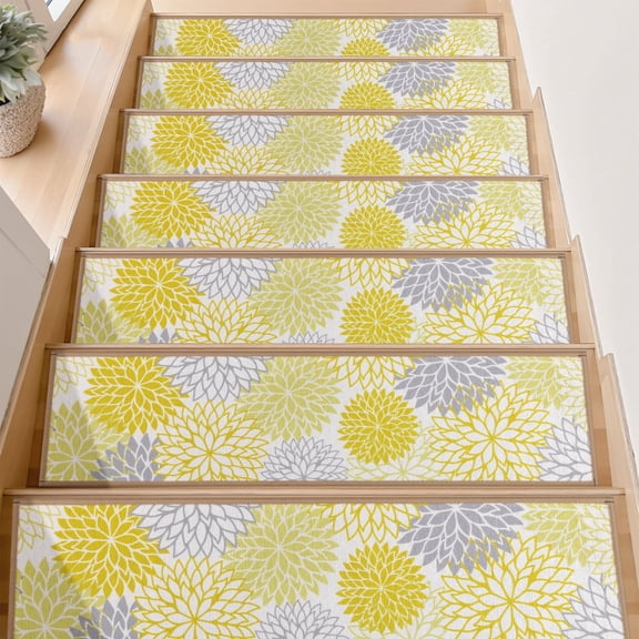 Carpet Stair Treads Non Slip 15PCS, 8" X 30" Edging Stair Runner for Wooden Steps Indoor, Resistant Stair Rugs with Reusable TPE Adhesive Backing, Residue Free Mat for Kids, Elders, Pets