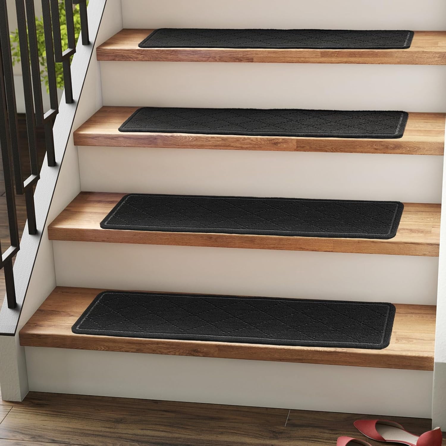 Carpet Stair Treads for Wooden Steps Indoor 9" x 36" Non Slip Stair
