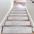 thumbnail image 1 of Carpet Stair Treads for Wooden Steps Indoor Light Gray Non Slip Self Adhesive Stairway Carpet Reusable Staircase Step Treads Edging Stair Rugs Runner for Kids and Pets, 1 of 8