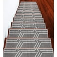 thumbnail image 1 of Carpet Stair Treads for Wooden Steps - Indoor Staircase Step Treads with Thick Carpet & Pattern Design, 9'' x 28'', Gray & White, Pack of 13, 1 of 7
