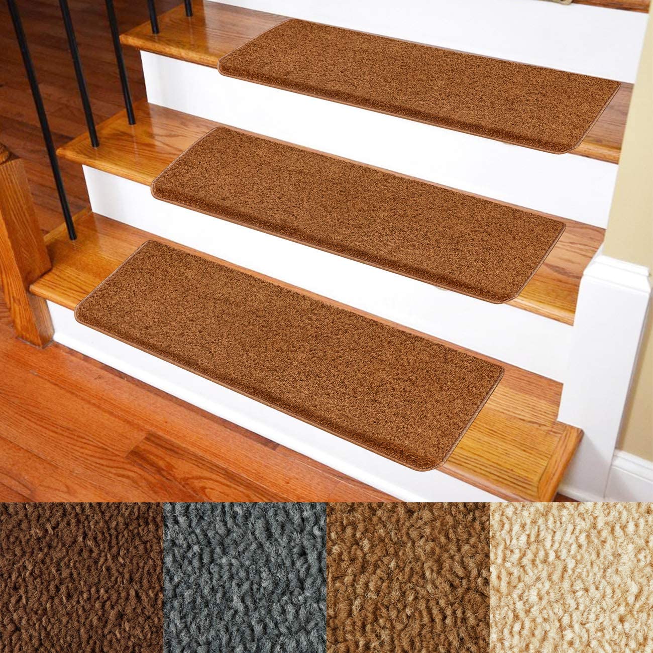 Carpet Stair Treads \u2013 NonSlip Bullnose Carpet for Stairs \u2013