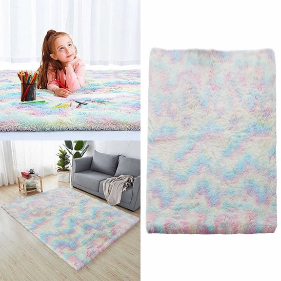 Carpet,Thickened Plush Tie Dyed Silk Carpet Floor Mat Living Room Bedroom Entrance Mat Kitchen Bathroom Floor Mat