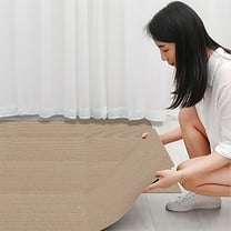 Carpet Tiles Peel and Stick, Squares Carpet Floor Tile 24" x 24", Soft Padded Carpet Tiles, Self Adhesive Carpet 1PC Tiles Per Box 2Sq Ft for Home Living Room Bedroom Office, Khaki