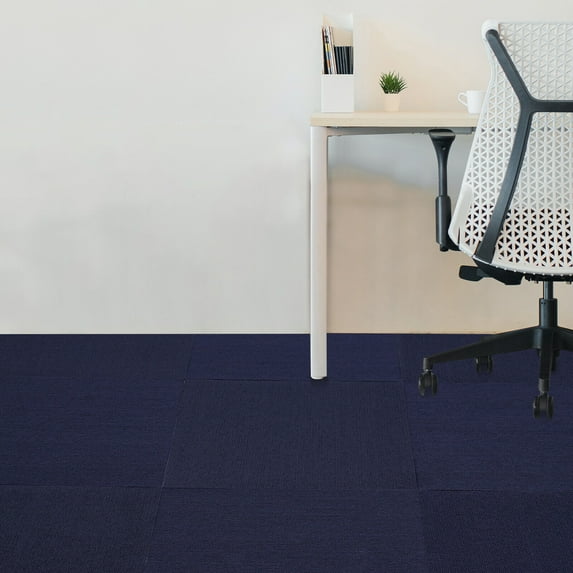 Carpet Tiles Peel and Stick, 24" x 24" Self Adhesive Carpet Tile, Non-Slip Squares Soft Padded Carpet Tiles, Polyester Fiber 15Pcs