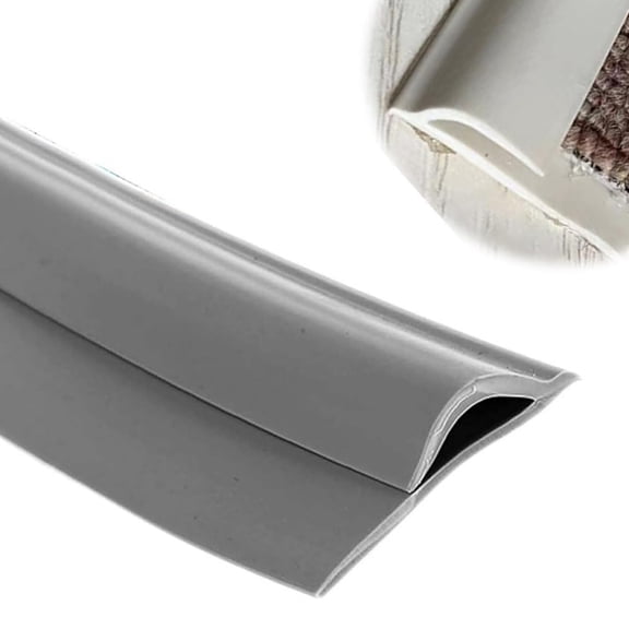 Carpet Transition Strip Carpet Edge Strip PVC Flexible Floor Transition Strip Edge Binding Bars Cuttable Carpet Edge Trim Strip for Home Doorway,Gray,6.6ft/2m