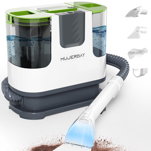 Aeitto Carpet Cleaner Machine,Portable Upholstery Cleaner with Universal Wheels & Handle,Spot Cleaning Machine for Couch,Car and Pet Messes, Green