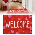 thumbnail image 1 of Carpet,Valentine's Day Coir Welcome Doormat Outdoor Valentine's Day Love Heart Rug Layered Red and White Stripe Mat Red Heart Mat for Front Porch Outdoor Entryway, 1 of 9