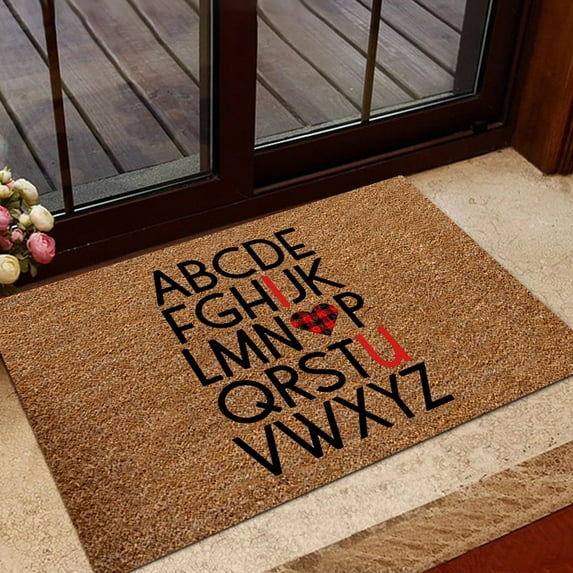 Carpet,Valentine’s Day Decorative Welcome Doormat, Indoor Outdoor Polyester Floor Mat, Non-Slip Entryway Rug for Bathroom, Kitchen, Front Door, Holiday Home Decor 40 x 60 cm