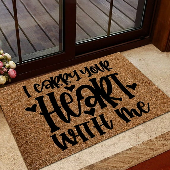 Carpet,Valentine’s Day Decorative Welcome Doormat, Indoor Outdoor Polyester Floor Mat, Non-Slip Entryway Rug for Bathroom, Kitchen, Front Door, Holiday Home Decor 40 x 60 cm
