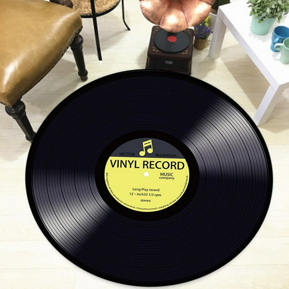 Carpet,Vinyl Round Area Fabric Room Carpet Mat Bedroom Floor Soft Printed Rug Record Home Textiles