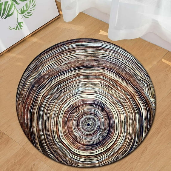 Carpet,Wood Grain Kids Play Round Carpet Home Area Rug Living Room Floor Yoga Mat