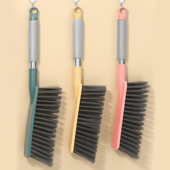 Carpet and Upholstery Cleaning Brush with Long Handle, Soft Plastic Bristles for Hair and Dust Removal on Sofas, Rugs, Curtains, and Hard Surfaces