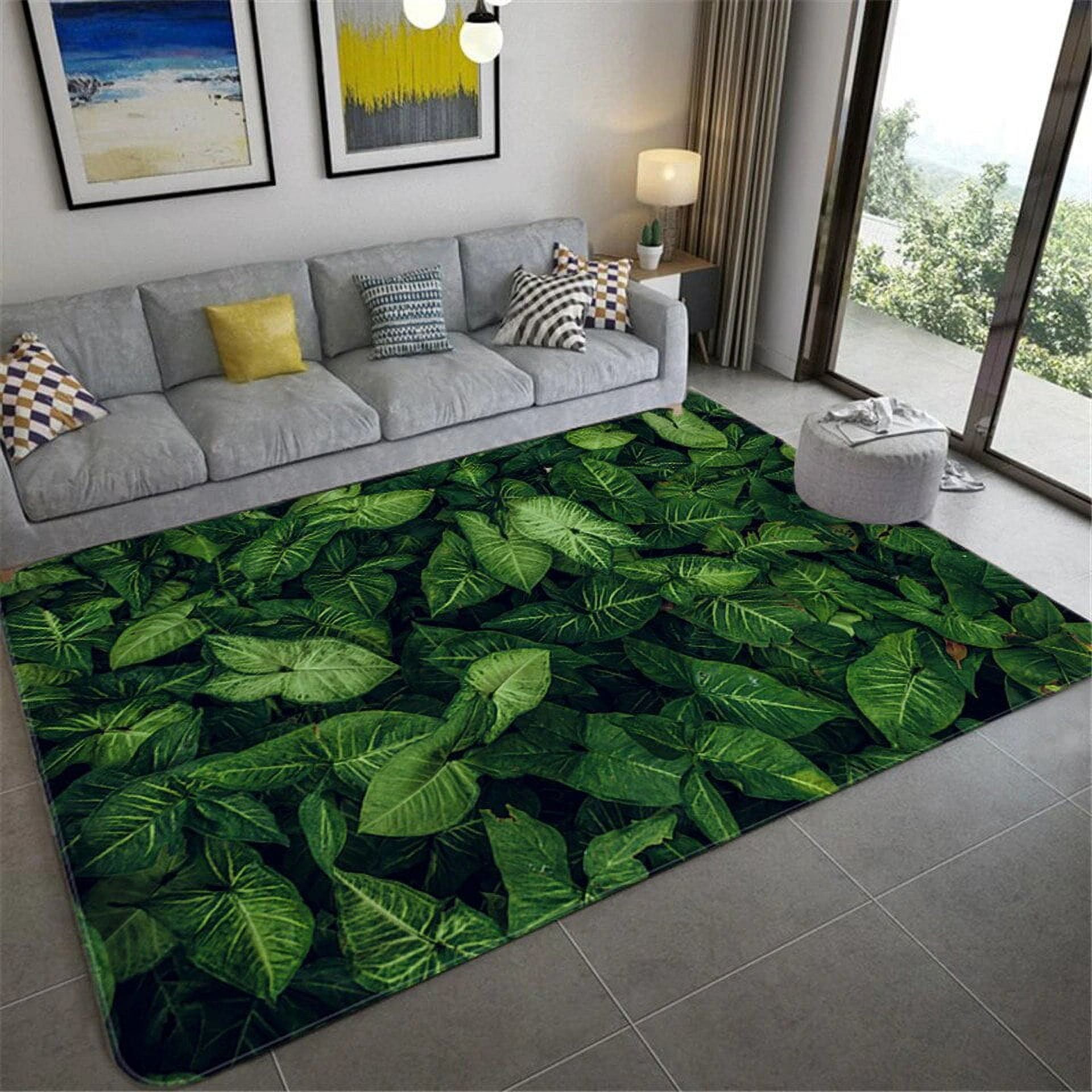 Carpet for Living Room Green Leaves Printed Bedroom Entrance Door Mat