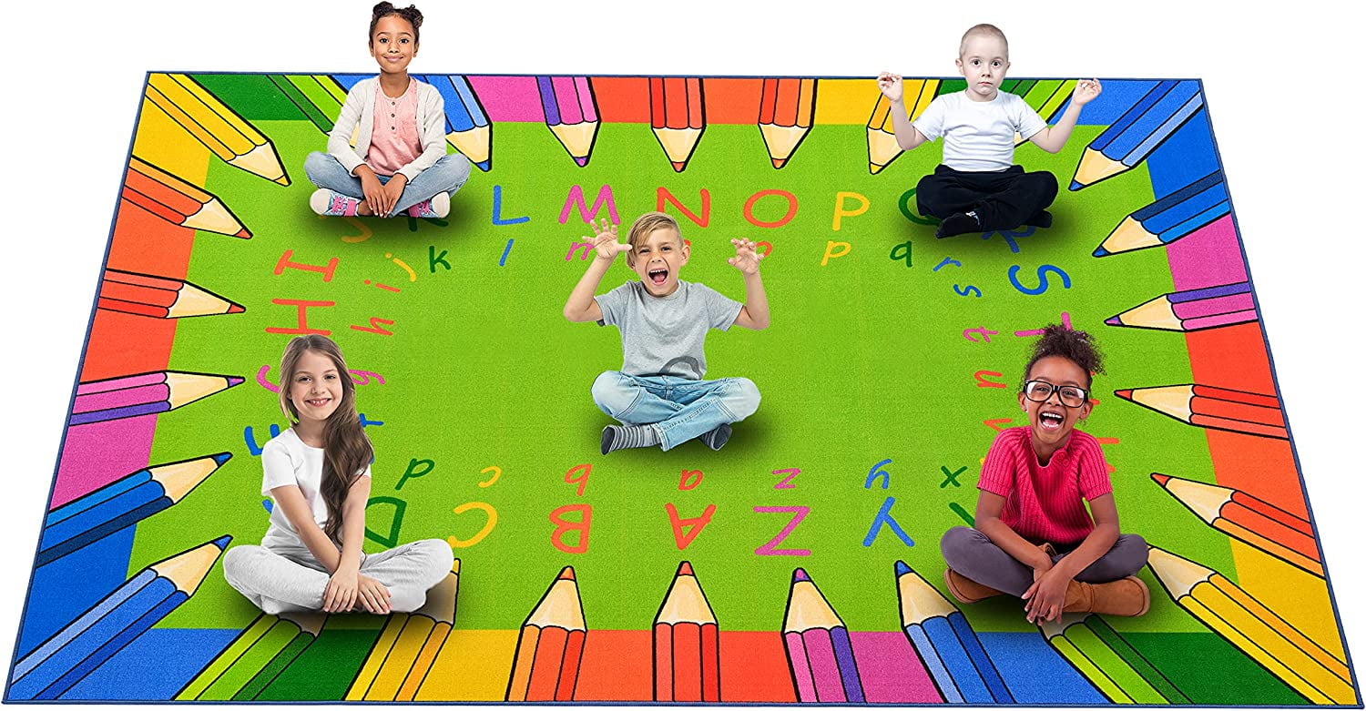 Carpets Classroom Rug for Kids 6‘5”x8‘5”Classroom Carpet with 12Seats