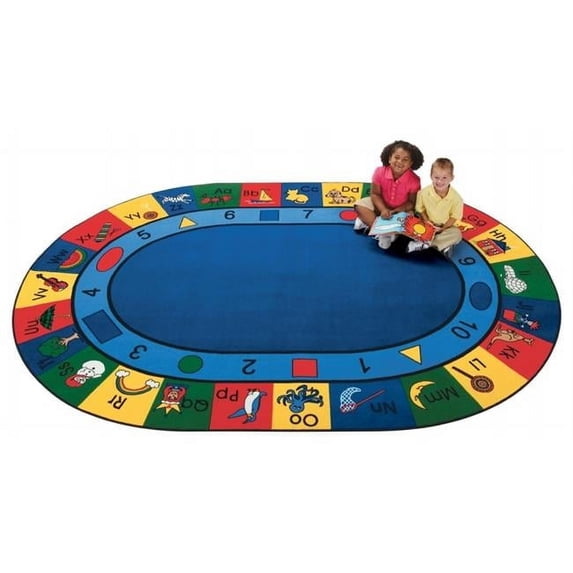 Carpets For Kids 1306 Blocks of Fun 6.75 ft. x 9.42 ft. Oval Carpet